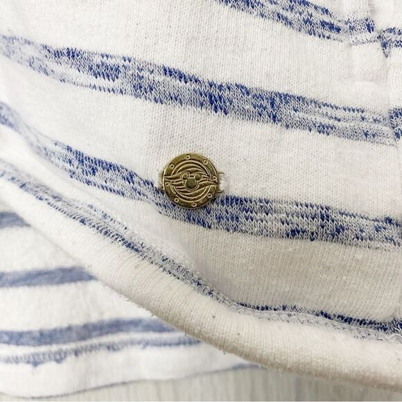 Disney Cruise Line | White & Blue Striped Terrycloth Embroidered Hoodie Large - Picture 10 of 12